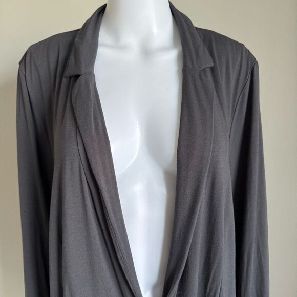 J. Jill Stretch Rayon Knit Blazer Size XL long Sleeve Dark Grey - Picture 2 of 6